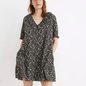 Madewell Ruffle Button-Front Trapeze Dress